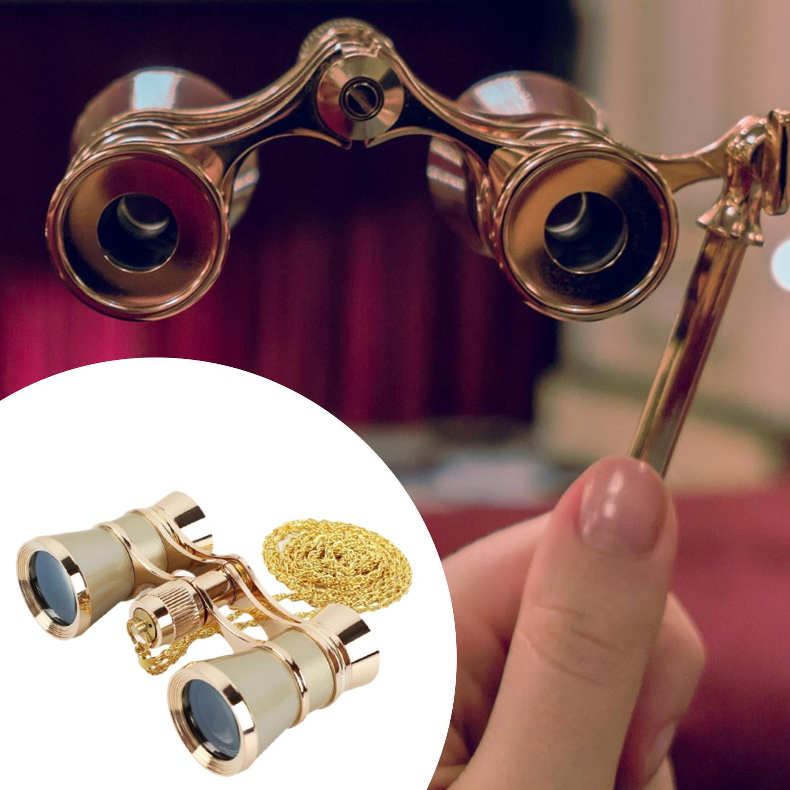 Wzmzjy 3x25 Theater Binoculars Multifunctional Telescope for Travel Musical Concert Gold