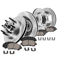 Callahan Brake Parts Brake Kit for Ford F-250 Super Duty 2005-2007, Ford F-350 Super Duty 2005-2007 Front and Rear Replacement Brake Rotors with Ceramic Brake Pads EBYK017900