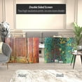thumbnail image 2 of Red Lantern 3 ft. Short Klimt Canvas Folding Screen - Tannenwald/Farm Garden, 2 of 7