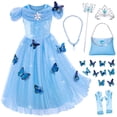 thumbnail image 1 of Vestido de Disfraz de Princesa Azul Topney con Accesorios 3T-4T, 1 of 9