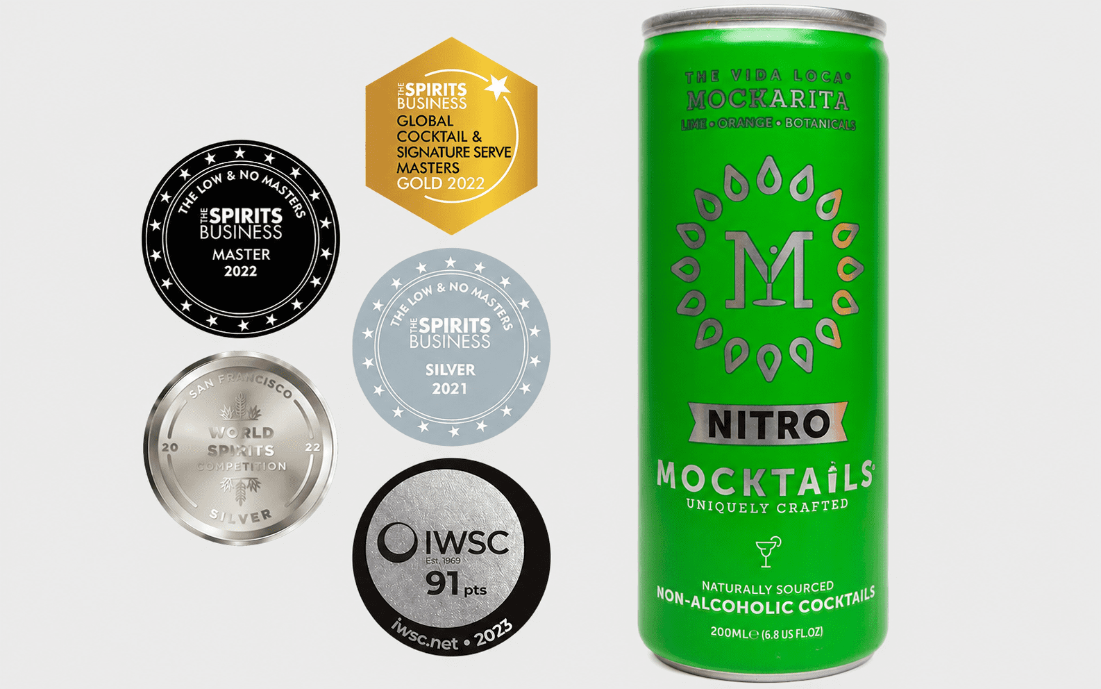Mocktails Vida Loca Mockarita Margarita Lime Flavored Non-Alcoholic Nitro Cans, 12-Pack, 12-6.8 oz