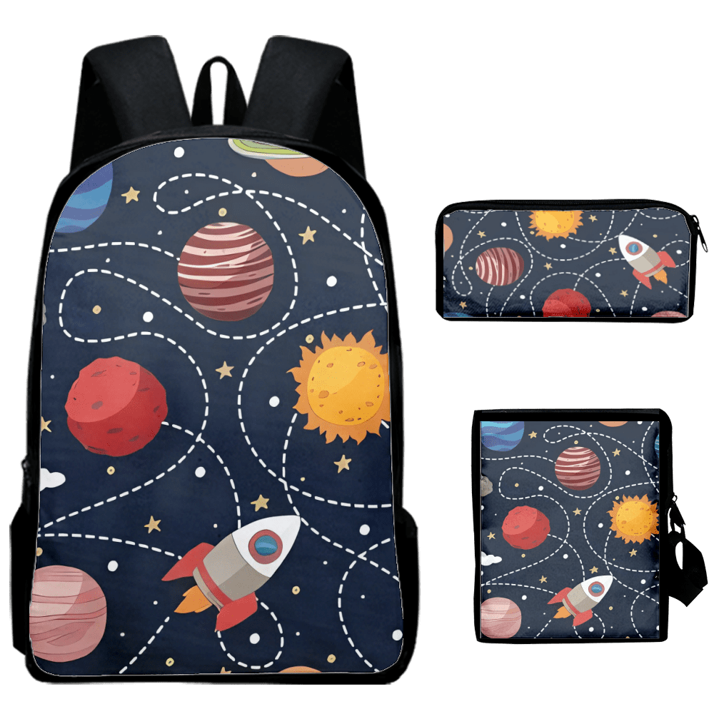FABOTD 3 Packs School Bag Set Space Universe Backpack for School Girls