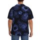 thumbnail image 3 of Balery Blue-Purple Raspberries Camisa Casual de Manga Corta con Botones para Hombre, Texturizada, Estilo Cubano, para Playa, Verano-XX-Large, 3 of 5
