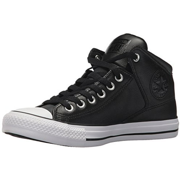 paquete Inspeccionar Floración Converse Men's Street Leather High Top Shoe, Black/Black/White, 6.5 M US -  Walmart.com