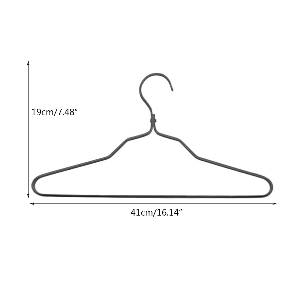 10Pcs Aluminum Alloy Metal Clothes Hangers Non-Deformed Heavy Duty Coat Drying Rack with Groove for Jacket Shirts Pants