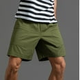 thumbnail image 2 of Vedolay Mens Summer Solid Color Loose Straight Elastic Waists Shorts,Green 3XL, 2 of 5