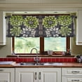 thumbnail image 3 of Yayeee Kitchen Curtains Tier Set of 2 Light Filtering 57"x24" Over Sink Window Panels, Gray Floral, 3 of 7