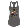 thumbnail image 2 of American Motorcycle Wolves Survivors Made in the USA | Womens Fashion Jersey Racerback Tank Top, Dark Grey, Medium, 2 of 4
