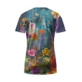 thumbnail image 4 of cocolona Womens Summer Tops Short Sleeve Lace V Neck T-shirt Fashion Casual Floral Print Tees Loose Tunic Blouses, 4 of 5