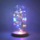 thumbnail image 3 of Lámpara de flores con cubierta de vidrio, base de madera, cubierta de vidrio, luz nocturna LED, luz nocturna LED rosa, diseño de clase mundial, 3 of 9