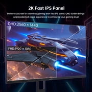 KTC 27 Inch QHD Gaming Monitor, 2K 200Hz Up to 210Hz 1ms Fast IPS Computer Monitor, HDR400, 1440P with Adaptive Sync, Built-in Speakers, HDMI Displayport, Tilt Adjustment, VESA Compatible, H27T22C-3