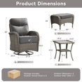thumbnail image 7 of Unnifurnzi Outdoor Swivel Rocker Patio Chairs-6'' Thick Cushions Outdoor Rocking Chairs with Outdoor Ottoman Small Patio Furniture Set for Deck Porch Garden Balcony Poolside-Gray/Gray, 7 of 7