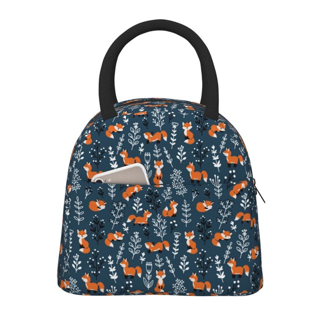 Easygdp cute fall fox Bolsa de Almuerzo Insulada Grande, Forro de Aluminio, Diseño Espacioso, a Prueba de Fugas, Ideal para Trabajo, Picnics, Viajes y Actividades al Aire Libre