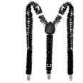 thumbnail image 2 of Suspenders Glitter Sequin Adjustable Y-Back Elastic Unisex Trouser Suspenders for Festival Stage Performance Black One Size, 2 of 3