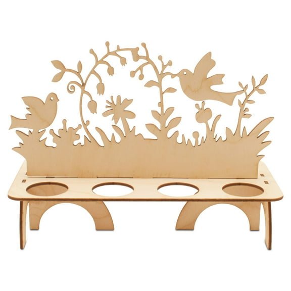 Wooden Egg Holder Kit for Countertop, Garden Scene, 10-Inch, 1/8 Inch Thick, Easter Crafts, by Woodpeckers