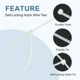 thumbnail image 3 of Uxcell Cable Zip Ties Self-Locking Nylon Wire Tie Wraps Heavy Duty for Indoor and Outdoor White 14 Inch, 3 of 6