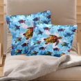 thumbnail image 2 of PhooArto Blue Tie Dye Turtle Set of 2 Throw Pillow Covers Cases - 16" x 16" Square Decorative Cushion Covers for Sofa Couch Bed Home Decoration, 2 of 7
