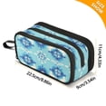 thumbnail image 3 of Blue Pixel Art Patten Pencil Case Stationary Holder Pen Bag Pencil Pouch Tool Organizer 3 Compartments, 3 of 8