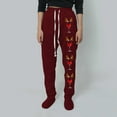thumbnail image 3 of WILLBEST Fall Clothes Women Women Fashion Pants Comfy Pajama Bottom Straight Leg Drawstring Yoga Pants Breathable Color Block Pajama Sweatpants Pantalon Noir Women Extensible, 3 of 4