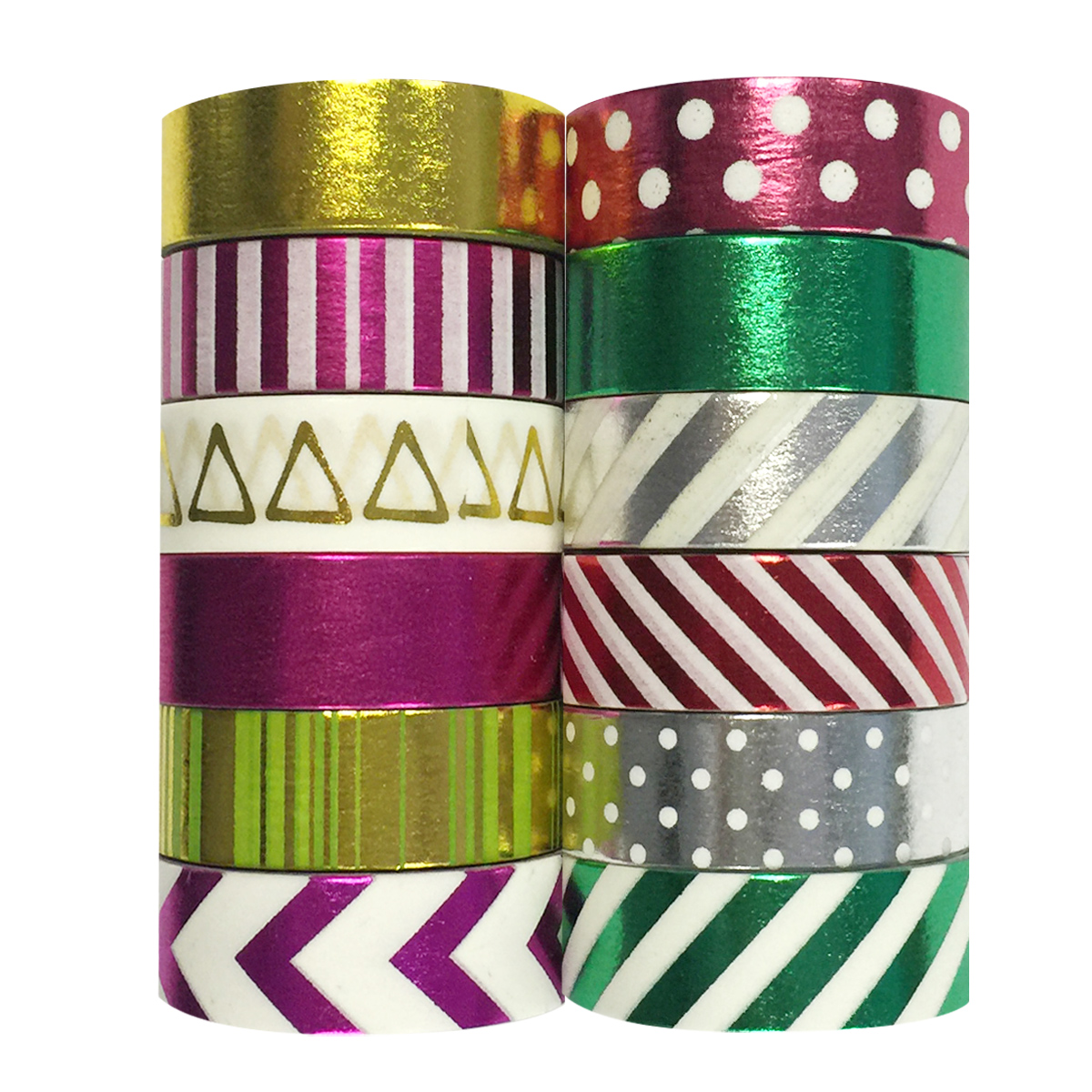 Wrapables® Washi Tapes Decorative Masking Tapes, Set of 12, ADSET57