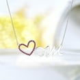 thumbnail image 2 of Collar con Colgante de Corazón Abierto JeenMata con Piedra Roja Decorada en Oro Blanco de 18 K sobre Plata - Piedra Natal de Enero - Regalo para Mamá, 2 of 2