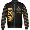 thumbnail image 2 of Lotusprinthandmade Personalized Freemason White Compass Symbol All-over Print Bomber Jacket Multicolor, 2 of 5