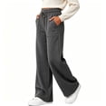 thumbnail image 4 of Njagoc3 Wide Leg Pants for Women Yoga Sweatpants Lounge High Waisted Drawstring Casual Loose Baggy Pants, 4 of 6