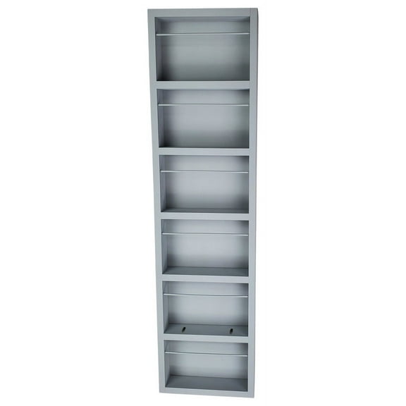 Ceres Primed Gray On the Wall Spice Rack 42"h x 14"w x 3.5"d