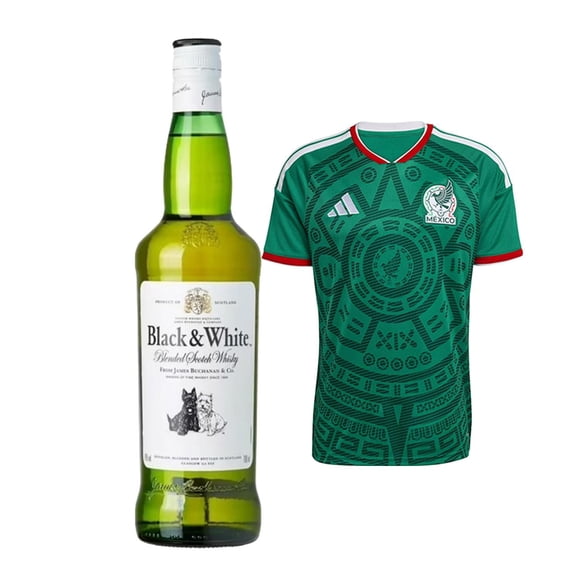 Whisky Black And White Blend 700 ml + Jersey Verde M