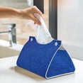 thumbnail image 5 of Tissue Box Cover, Blue Glitter (2) Rectangular Leather Tissue Holder - Tissue Case Facial Paper Organizer for Bathroom, Vanity Countertop, Tabletop, Car, Napkin, 5 of 6