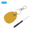 thumbnail image 3 of Uxcell Leather Key Fob, 2 Pack Genuine Leather Air Tag Holder Portable Key Fob Keychain, Yellow, 3 of 6
