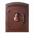 thumbnail image 3 of QualArc  14 in. Manchester Non-Locking Column Mount Mailbox with Decorative Pineapple Logo in Antique Copper, 3 of 3
