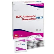 MEDca Hand Wipes – 100 Pack, Benzalkonium Chloride Swabs, Single-Use Adult BZK Packets