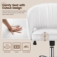 thumbnail image 6 of CRXX Home Office Chair, Faux Leather Desk Chair, Modern Swivel Chair with Tufted Barrel Back, Rolling Wheels for Office,Study, Vanity, Bedroom White, 6 of 10