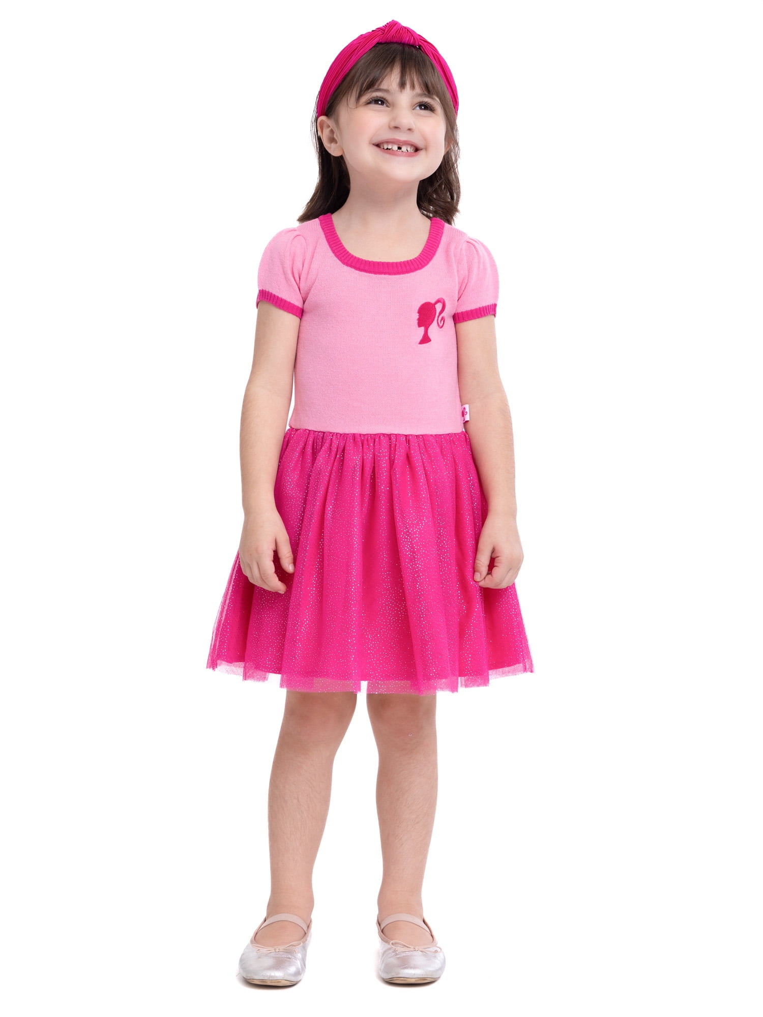 Barbie Toddler Girls Short Sleeve Sweater Cosplay Dress, Sizes 2T-5T