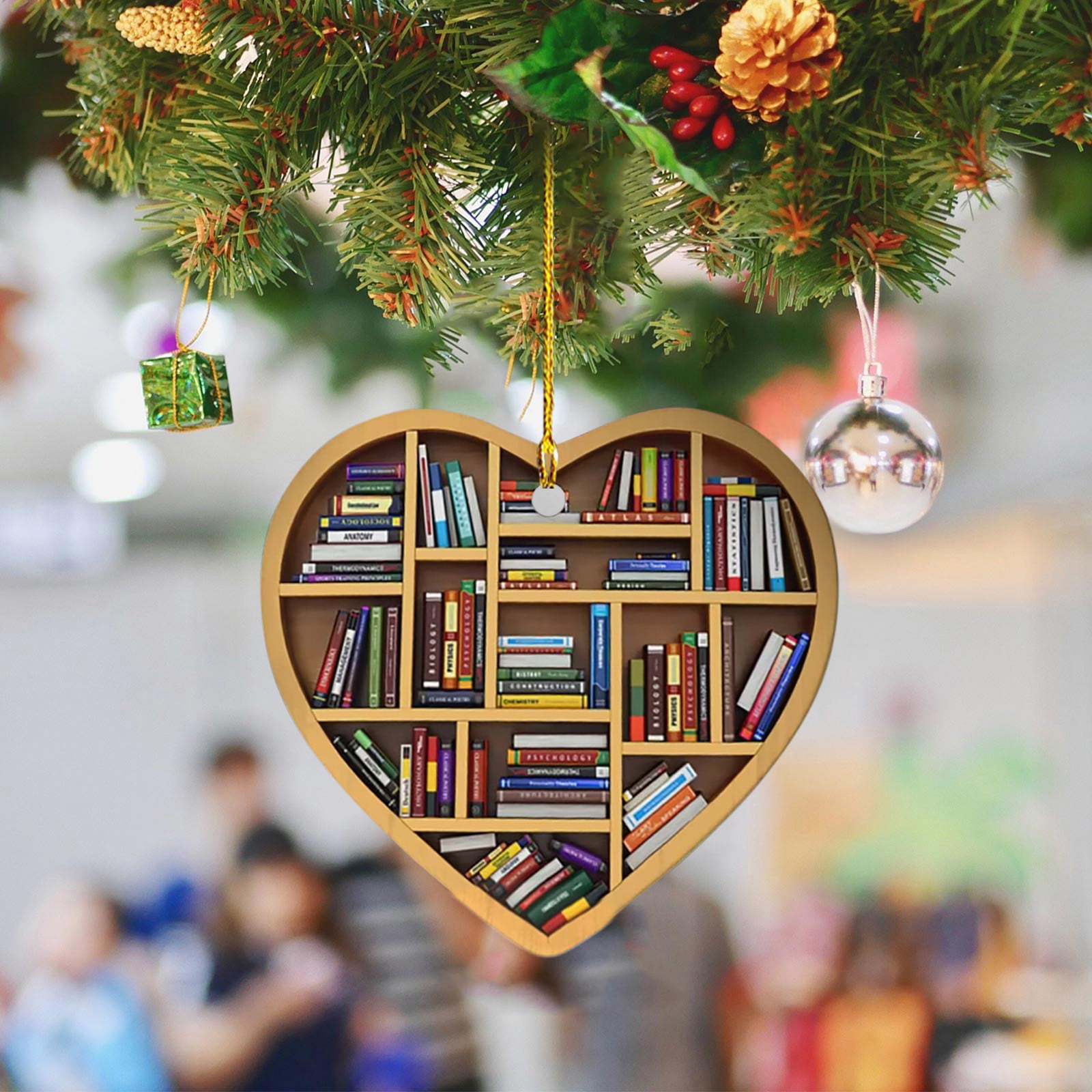 Engraved Acrylic Heart Christmas Tree Decoration