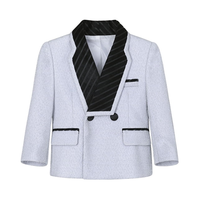 Odeerbi Chicos Niñas Blazer Chaqueta Glitter Manga Larga Uniforme Escuela Traje Formal Chaqueta