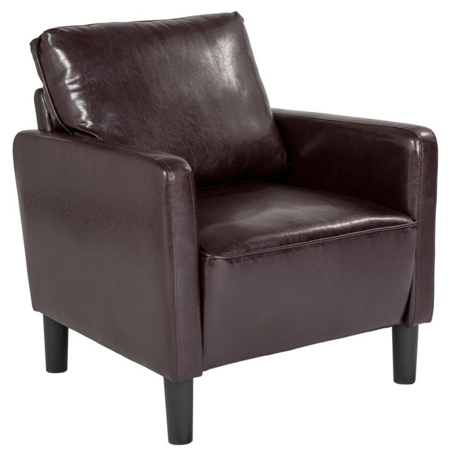 Washington Park Upholstered Chair in Brown Leather