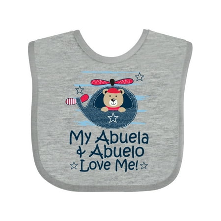 

Inktastic My Abuela and Abuelo Love Me Grandson Gift Baby Boy Bib