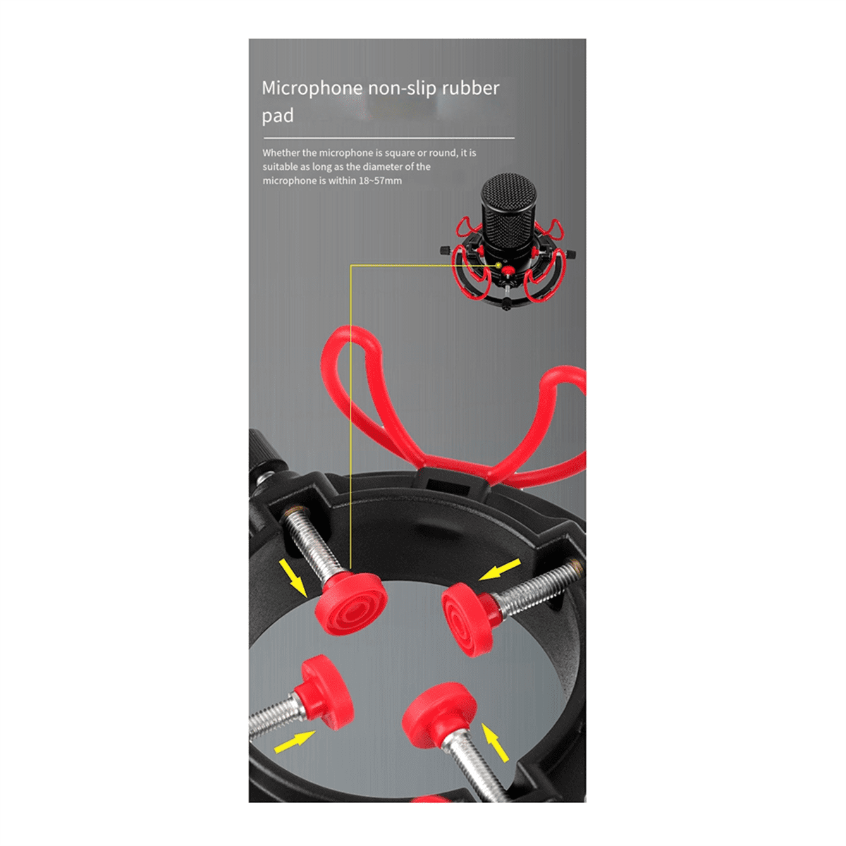 Universal Microphone Shock Mount Adjustable Microphone Stand for All Microphones Size At 18mm-57mm