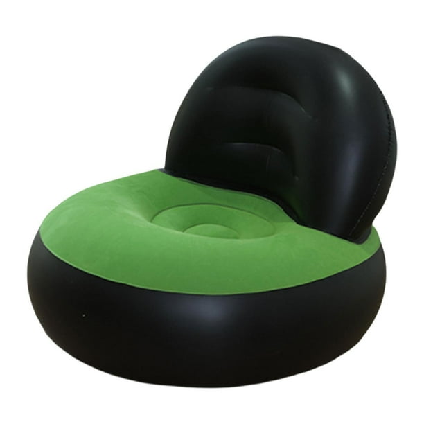 Sofá inflable multifuncional suave y portátil con asiento Negro y verde
