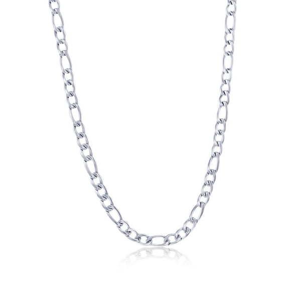 Beaux Bijoux Men's 4mm Figaro Link Chain Necklaces | Stainless Steel Chain Necklace | Men's Trendy Necklaces | Fine Chain Necklace