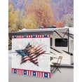 thumbnail image 5 of 4th of July RV Awning Sun Shade Screen 9'X7' American Flag Fireworks Mesh Sunscreen Patriotic Star Stripes Awning Shade Screen with Zipper UV Blocker Completed Kits for RV Motorhome Camper, 5 of 7