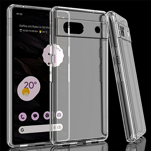 For Google Pixel 7A GWKK3 TPU 1-Piece Flexible Skin Cover Case   Tempered Glass - TPU Clear