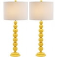 thumbnail image 4 of SAFAVIEH Jenna 32 in. Yellow Iron Table Lamp with Off-White Cotton Shade, Set of 2, 4 of 7