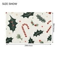 thumbnail image 4 of Yayeee Bath Rug for Bathroom Floor Non Slip Rectangle Fluffy Soft Absorbent Mat, 16"x24", White Christmas Holly, 4 of 7