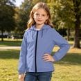 thumbnail image 4 of Cethrio Girls Waterproof Jackets, Zip up Outdoor Long Sleeve Lightweight Girls Windbreakers Purple Size 15-16 T, 4 of 8