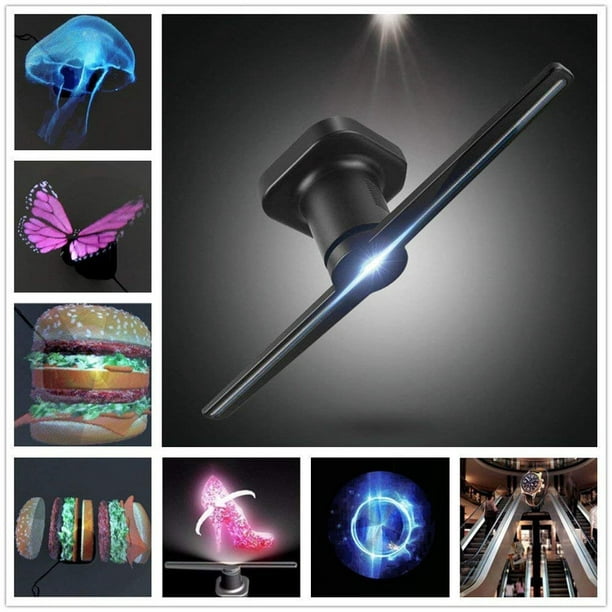 3D Holographic Projector Support Music Player Function Remote Advertise  Display Desktop 3D Fan Advertising Logo Light