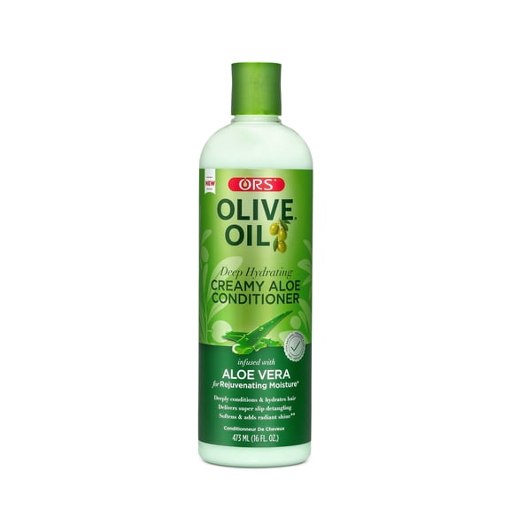 ORS Olive Oil Deep Hydrating Creamy Aloe Conditioner with Aloe Vera for Rejuvenating Moisture, Detangling & Shine, 16 oz Bottles, Pack of 3