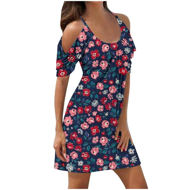 Vestido sin Mangas para las Mujeres Vestido de Moda de Suspensión Impreso, Vestido Diario Y de Fiesta de Poliéster sin Mangas